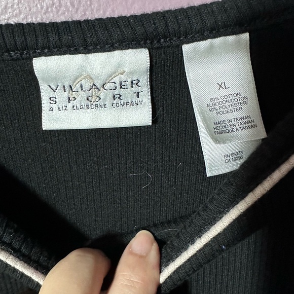 Villager Black Dress and Cardigan with White Piping - Picture 2 of 7